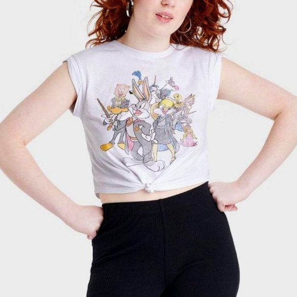 Warner Bros. Tops - WARNER BROS Looney Tunes Tie-Front Short Sleeve Graphic Baby T-Shirt NWT
